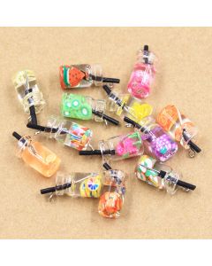 Fruit Glass Bottle DIY Jewelry Accessories Keychain Pendant