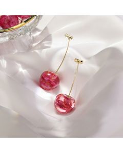 Cherry Long Dried Flower Earrings