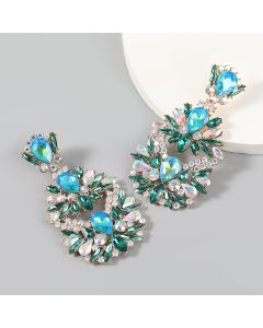 Alloy Diamond Rhinestone Flower Earrings Trendy Girl