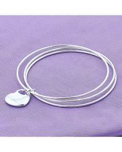Silver Plated Fashion Three-Ring Sweetheart Bracelet