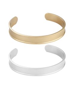 New Simple C Shape 10mm Grooved Glossy Bracelet