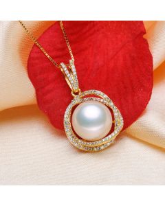 New Arrival of Dai Blue Pearls Dai Blue Freshwater Pearl Pendant 12-13mm Semi-circular Bright Light DZ123-11112