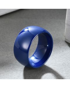 European And American Fashion Ladies Blue And White Ceramic Ring