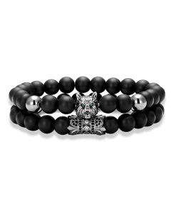 Fashion charm zircon wolf head bracelet jewelry