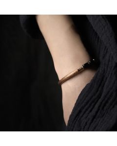 Cubic Black Obsidian Bracelet Handmade