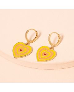 Alloy Drop Oil Love Earrings Female Retro Personality