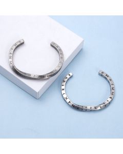 Fashion Creative Titanium Steel Twisted Lettering Four-sided Viking Text Bracelet