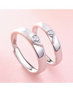 Simple Personality Sterling Silver Male And Female Couples Adjustable Size Ring