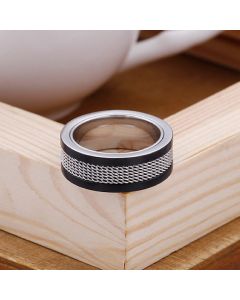 Classic Color Matching Titanium Steel Men's Ring
