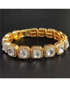Hip Hop Men's Fat Square Diamond Zircon Necklace