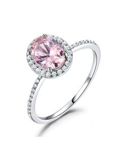 Oval Classic  Morganite Ring Female Jewellery