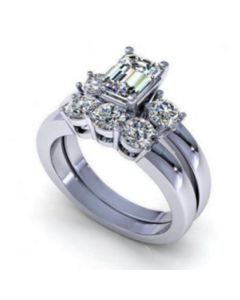 Inlaid zircon ring
