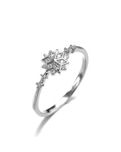 14k Gold Plated Snowflake Diamond Ring
