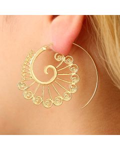Personalized Circle Spiral Peacock Ear Jewelry