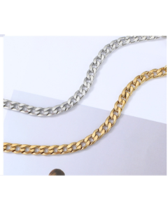 Irregular Bump OT Buckle Cuban Tank Chain Titanium Steel Couple Bracelet