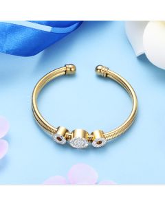 Simple Round Hollow Diamond Snake Bones Chain Bracelet For Women