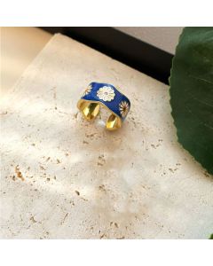 Vintage Small Daisy Wide Ring