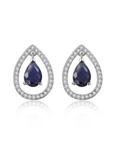 Simple hollow drop-shaped zircon full diamond earrings