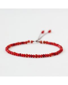 Natural Stone Handmade Strand Bracelet Red Rope Small Onyx Beads Thin Bracelets
