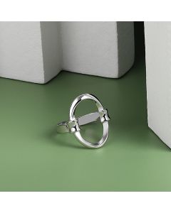 Simple And Atmospheric Net Red Geometric Ellipse Design Ins Wind Ring