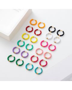 Colorful Oil Necklace Stainless Steel Ear Clip