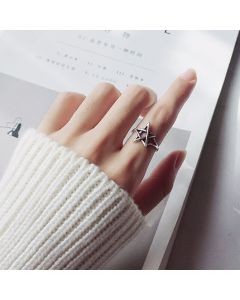 Fashion Personality Retro Old Hollow Interwoven Pentagram Ring