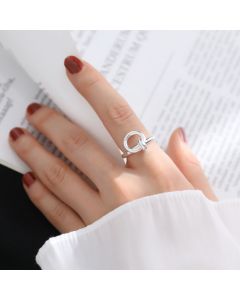 Small Personality Light Luxury Plain Silver Opening Ring