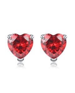 Platinum plated pomegranate red crystal zircon fashion earrings