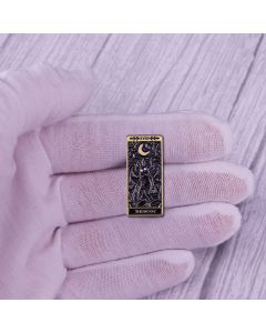 Fashionable Copper Mothman And Moon Tarot Brooch