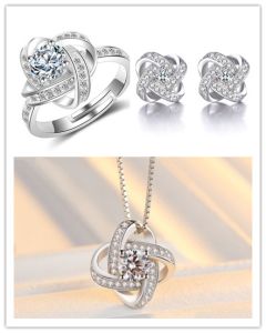 Sterling silver four-leaf clover necklace