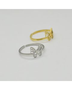 Adjustable Titanium Steel Bi-wing Butterfly Ring