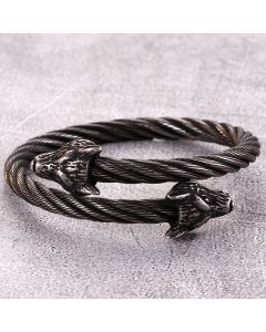 Creative Stainless Steel Weia Wolf Head Bracelet Ornament