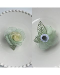 Pearly Gauze Petal Rose Brooch
