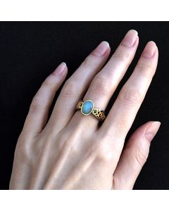 Black Gold Plated Ladies Ethnic Style Anniversary Ring