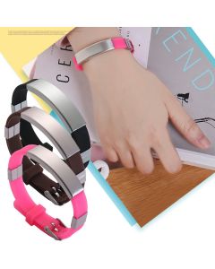 Fashion Engravable Silicone Stainless Steel Bracelet