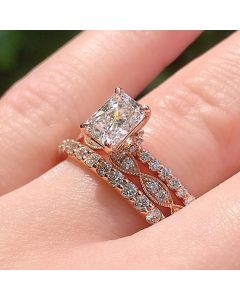 Square Zircon Rose Gold Single Ring European And American Temperament