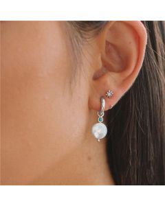 S925 Sterling Silver Baroque Shaped Pearl Aperture Ear Buckle Earrings