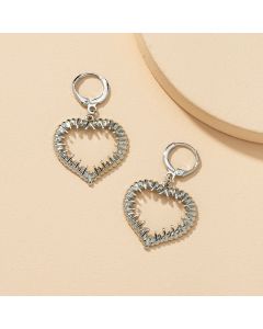 Popular Jewelry Metal Texture Exaggerated Love Earrings