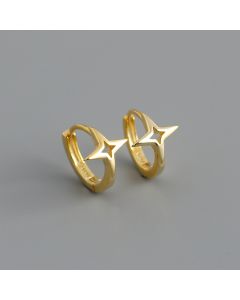 EH1229 Foreign Trade Cross-border Europe And America Flashing Star Personality Fashion S925 White Fungus Buckle Light Body Circle Earrings Earrings Women