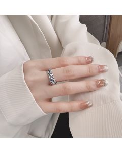Epoxy Colored Glaze Flowers Print Ring