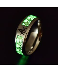 Glow In The Dark Ring Masonic Pattern Jewelry