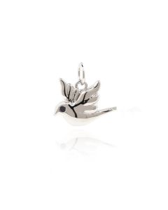 Women's Gold Moon Flower And Bird Pendant