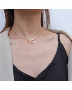 Fashion Simple Ring Imitation Pearl Necklace