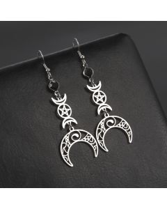 Fashion Stainless Steel Crescent Earrings For Women