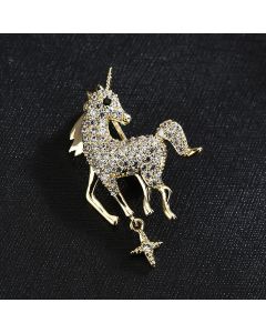 Fashion Korean Brooch Women's High-grade Zircon Animal Compact Wardrobe Malfunction Proof Pin
