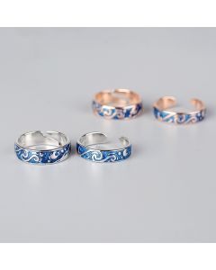 European and American Starry Couple Ring Personality Simple Ring