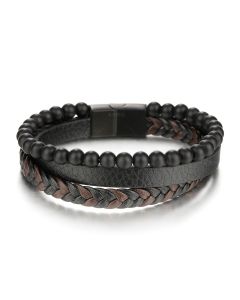 Natural Stone Volcanic Stone Leather Bracelet
