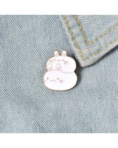 Cartoon Cute White Rabbit Alloy Brooch