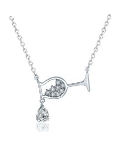Necklace With Zircon Drop Wine Glass Necklace