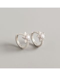 European And American Light Luxury S925 Sterling Silver Ins Geometric Star Diamond Earrings Design Wild Silver Earrings